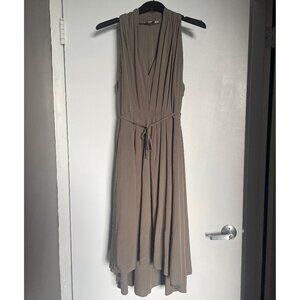 Olive green fit & flare sleeveless dress